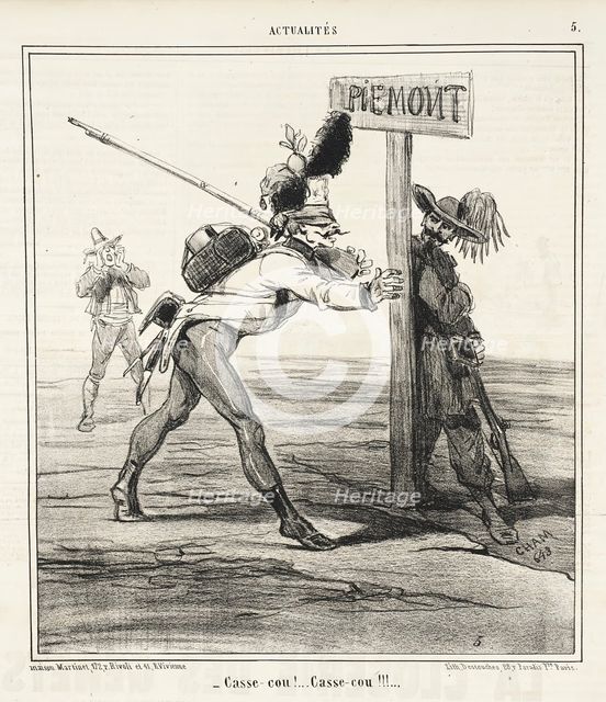 Casse-Cou!...Casse-Cou!!!, 1859. Creator: Cham.