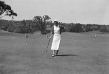 Cassidy, Ellen, Mrs., on golfcourse, 1932 July. Creator: Arnold Genthe