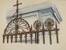 Cast and Wrought Iron Ornament, c. 1936. Creator: Ray Price