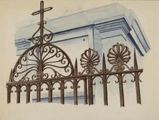 Cast and Wrought Iron Ornament, c. 1936. Creator: Ray Price