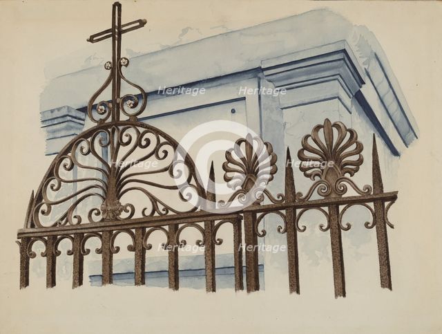 Cast and Wrought Iron Ornament, c. 1936. Creator: Ray Price.