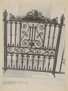 Cast and Wrought Iron Gate, c. 1936. Creator: Arelia Arbo