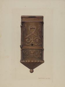 Cast Iron Mail Box, c. 1942. Creator: Roger Deats