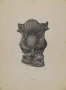 Cast Iron Match Holder, 1938. Creator: Austin L. Davison