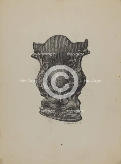 Cast Iron Match Holder, 1938. Creator: Austin L. Davison.