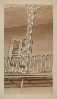 Cast Iron Balcony, c. 1936. Creator: Lucien Verbeke