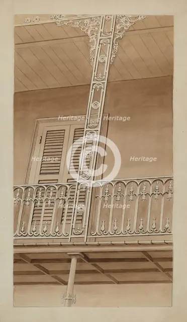 Cast Iron Balcony, c. 1936. Creator: Lucien Verbeke.