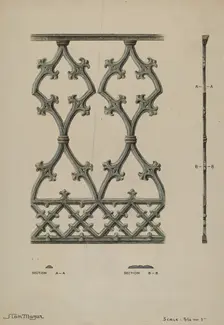 Cast Iron Balcony, c. 1936. Creator: Stanley Mazur
