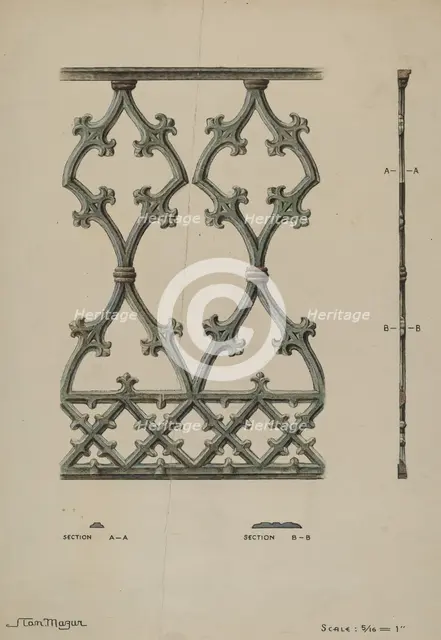 Cast Iron Balcony, c. 1936. Creator: Stanley Mazur.