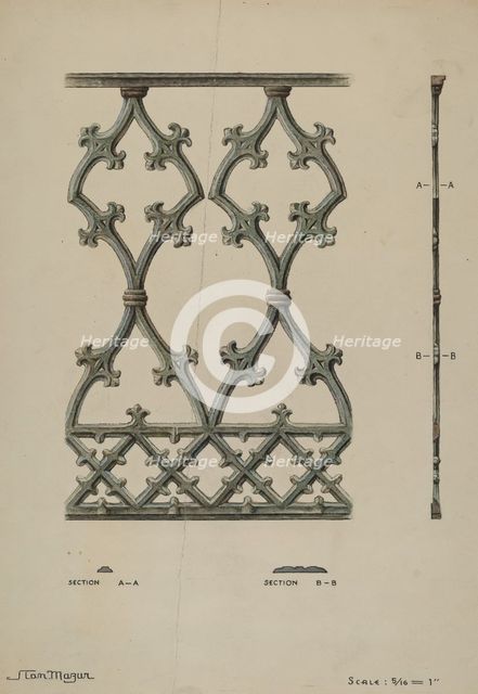 Cast Iron Balcony, c. 1936. Creator: Stanley Mazur.
