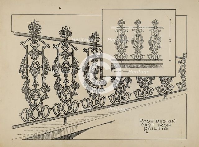 Cast Iron Balcony, c. 1936. Creator: Thomas Byrne.