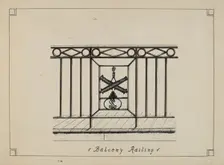 Cast Iron Balcony Rail, 1935/1942. Creator: Ray Price