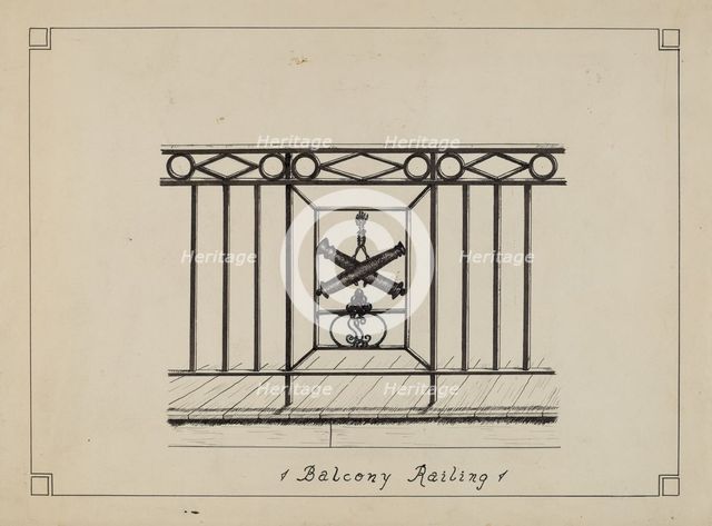 Cast Iron Balcony Rail, 1935/1942. Creator: Ray Price.