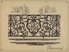 Cast Iron Balcony Rail, c. 1936. Creator: Thomas Byrne