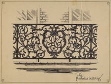 Cast Iron Balcony Rail, c. 1936. Creator: Thomas Byrne