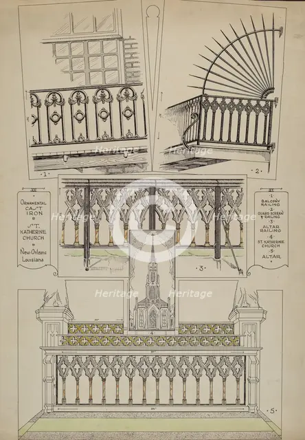 Cast Iron Balcony Rail, c. 1936. Creator: Thomas Byrne.