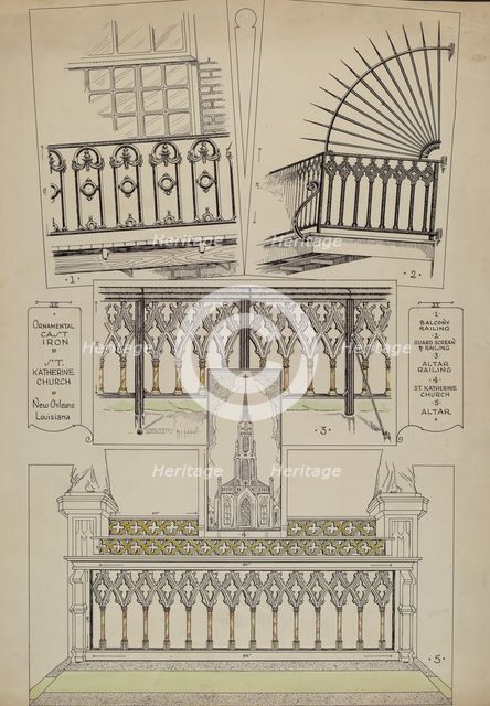 Cast Iron Balcony Rail, c. 1936. Creator: Thomas Byrne.