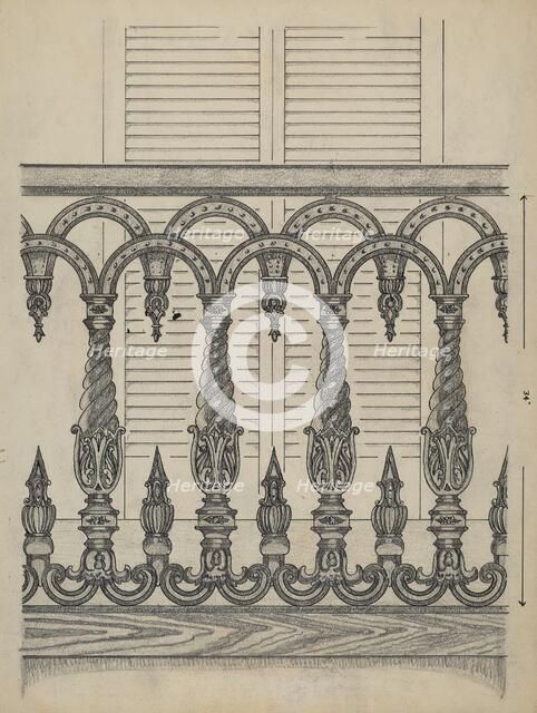 Cast Iron Balcony Rail, c. 1936. Creator: Thomas Byrne.