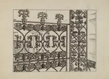 Cast Iron Balcony Rail, c. 1936. Creator: Al Curry