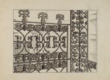 Cast Iron Balcony Rail, c. 1936. Creator: Al Curry