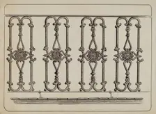 Cast Iron Balcony Rail, c. 1936. Creator: Al Curry