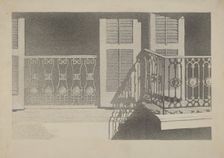 Cast Iron Balcony Rail, c. 1936. Creator: Arelia Arbo