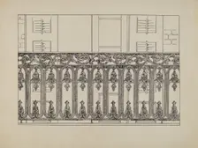 Cast Iron Balcony Rail, c. 1936. Creator: Arelia Arbo