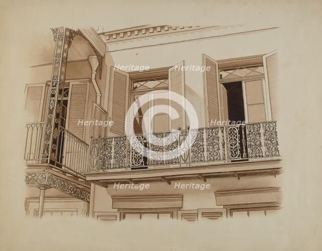 Cast Iron Balcony Rail, c. 1936. Creator: Joseph L. Boyd.