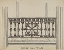 Cast Iron Balcony Rail, c. 1936. Creator: Lucien Verbeke