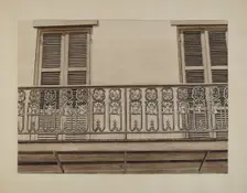 Cast Iron Balcony Rail, c. 1936. Creator: Lucien Verbeke