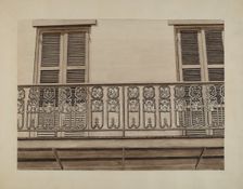 Cast Iron Balcony Rail, c. 1936. Creator: Lucien Verbeke