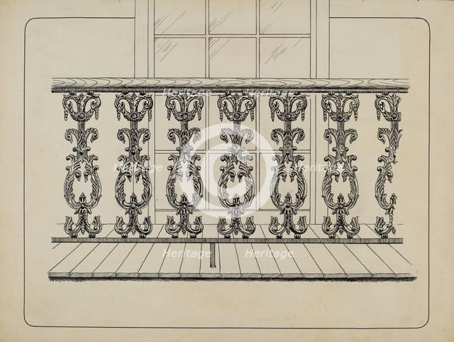 Cast Iron Balcony Rail, c. 1936. Creator: Ray Price.