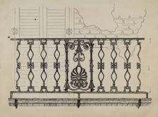 Cast Iron Balcony Rail, c. 1936. Creator: Ray Price
