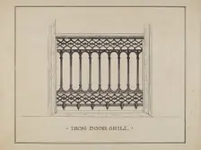 Cast Iron Balcony Railing, c. 1936. Creator: Ray Price