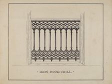 Cast Iron Balcony Railing, c. 1936. Creator: Ray Price