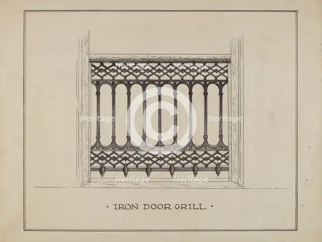 Cast Iron Balcony Railing, c. 1936. Creator: Ray Price.