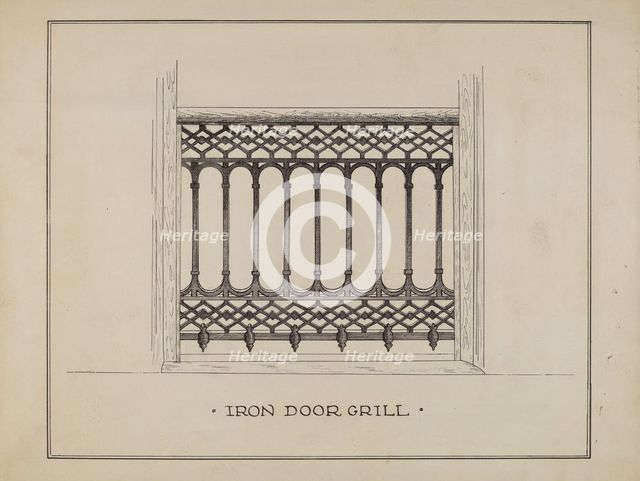 Cast Iron Balcony Railing, c. 1936. Creator: Ray Price.