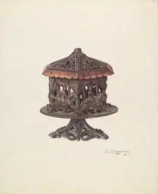 Cast Iron Bank: Merry go Round, c. 1940. Creator: Sarkis Erganian
