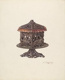 Cast Iron Bank: Merry go Round, c. 1940. Creator: Sarkis Erganian