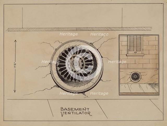 Cast Iron Basement Vent, c. 1936. Creator: Ray Price.