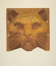 Cast Iron Cat's Head, 1935/1942. Creator: Jane Iverson