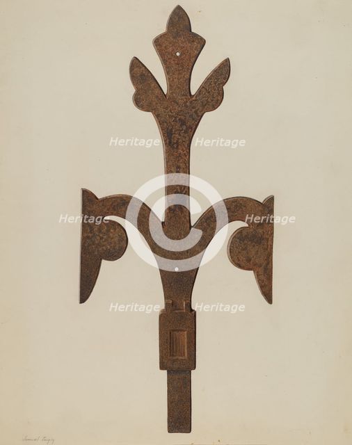 Cast Iron Cresting, c. 1936. Creator: Samuel Faigin.