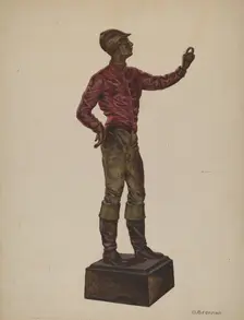 Cast Iron Dobbie: Jockey, c. 1937. Creator: Dorothy Brennan