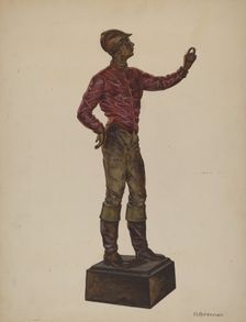 Cast Iron Dobbie: Jockey, c. 1937. Creator: Dorothy Brennan
