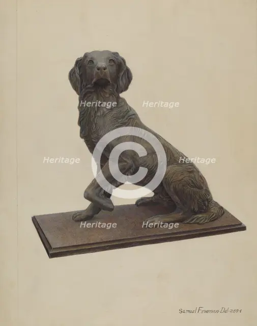 Cast Iron Dog, c. 1938. Creator: Samuel Fineman.