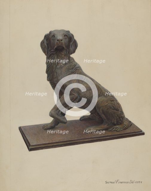 Cast Iron Dog, c. 1938. Creator: Samuel Fineman.