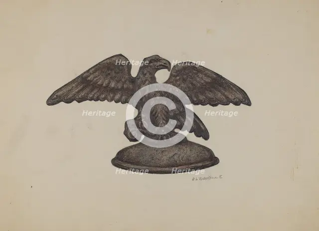 Cast Iron Eagle, c. 1937. Creator: Austin L. Davison.