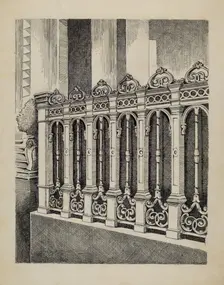 Cast Iron Fence, 1935/1942. Creator: Al Curry