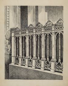 Cast Iron Fence, 1935/1942. Creator: Al Curry