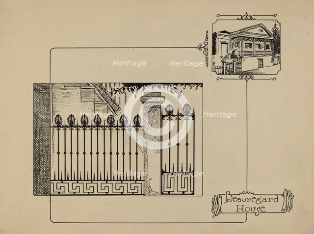 Cast Iron Fence, 1935/1942. Creator: Al Curry.
